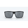 Costa Rincon, Shiny Black, Gray Silver Mirror 580P Sunglasses